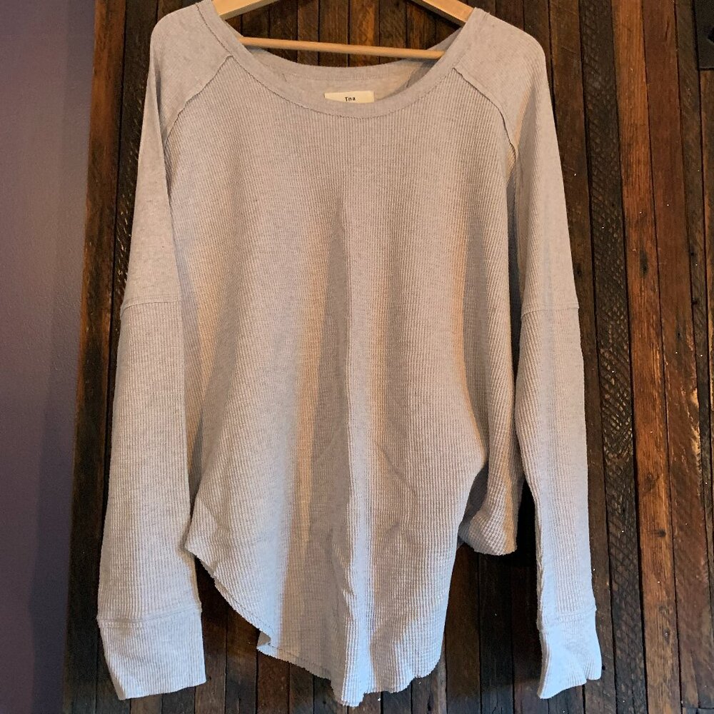 tna scoop hem thermal long sleeve, oatmeal, large